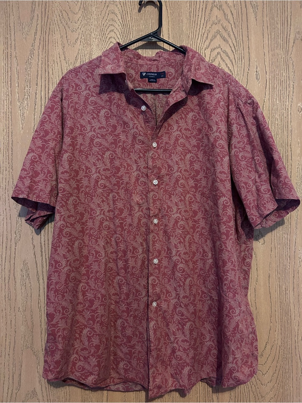 Daniel Cremieux Men's Short-Sleeve Paisley Button-Down — Burgundy
